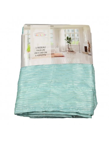 Rideau faux lin à ruflette 280 x 260 cm vert