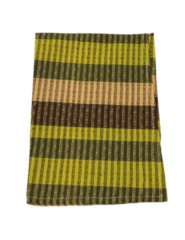 Torchon 100 % coton 45 x 70 cm marron/vert