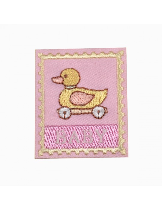 Ecusson thermocollant canard baby rose