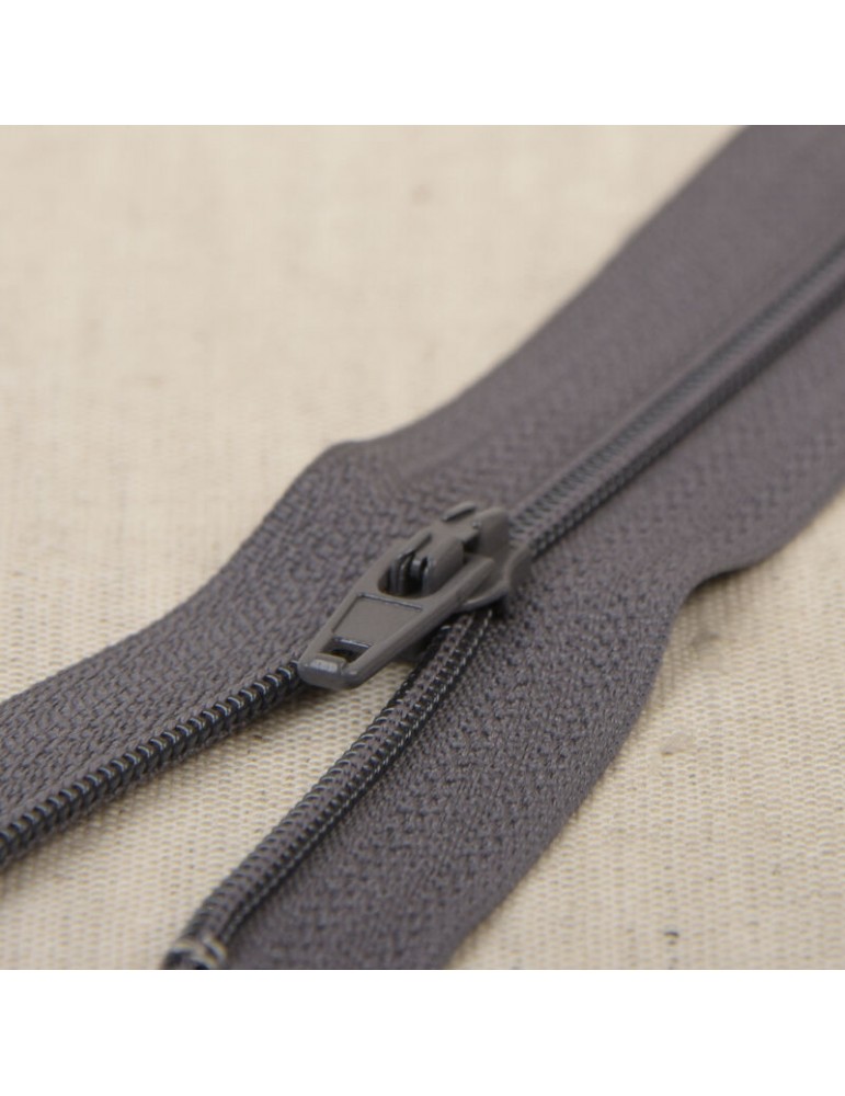Fermeture fine polyester 35 cm gris