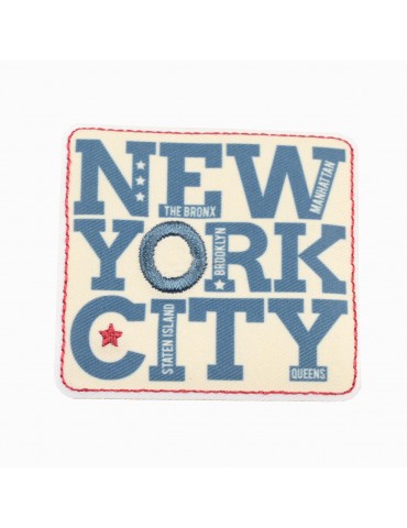 Ecusson thermocollant New York City bleu/écru