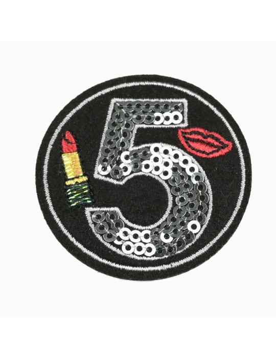 Ecusson thermocollant N°5 sequins