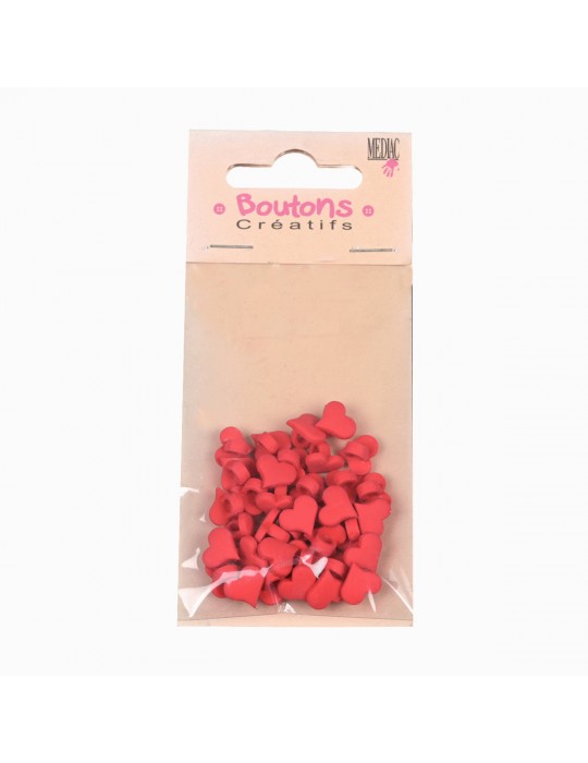 Boutons créatifs cœurs rouges