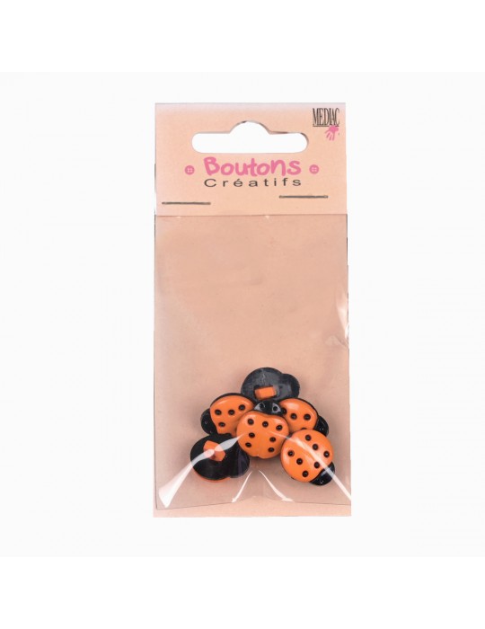 Boutons créatifs coccinelle orange