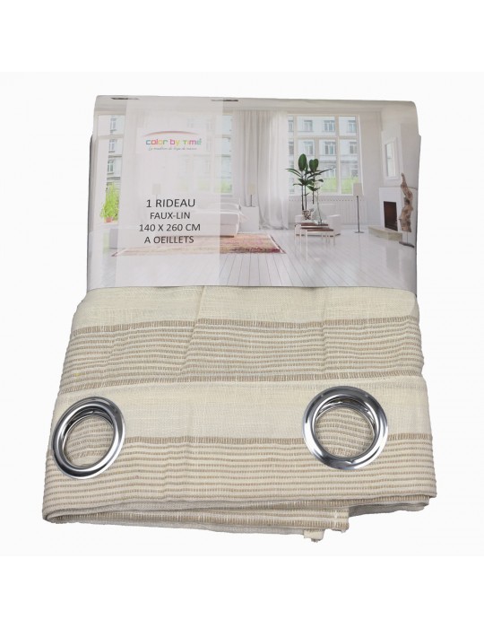Rideau faux lin 140 x 260 cm taupe