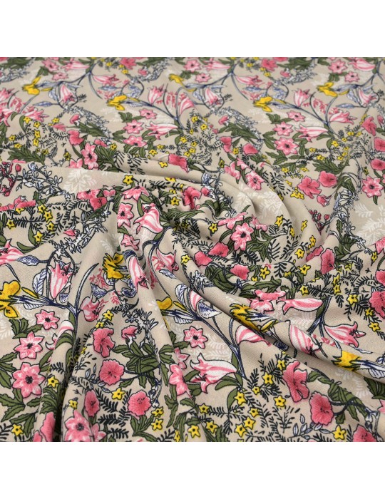 Coupon jersey floral beige 300 x 145 cm