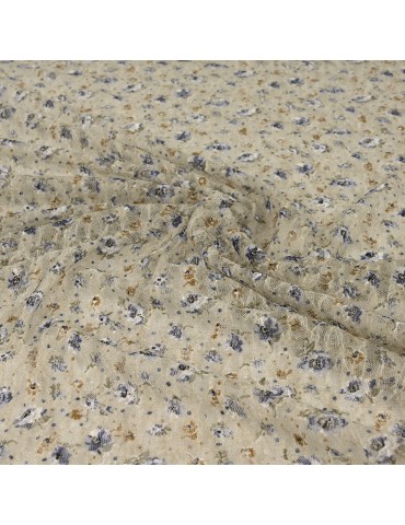 Coupon jersey floral taupe 300 x 150 cm