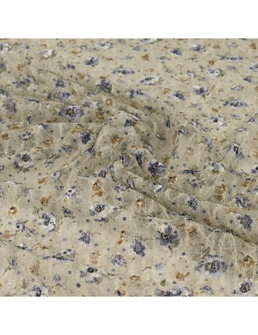 Coupon jersey floral taupe 300 x 150 cm