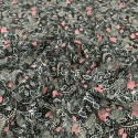 Tissu dentelle noir/rose Tissu dentelle noir/rose