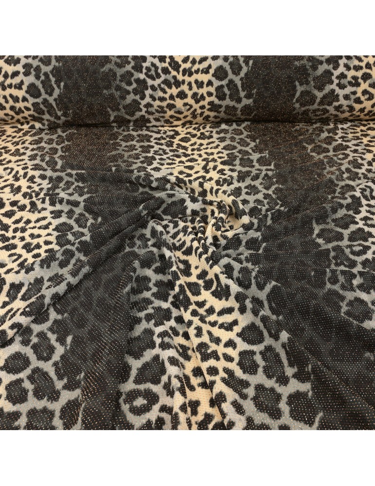 Tissu jersey foil sable/noir