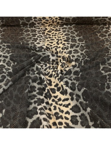 Tissu jersey foil sable/noir
