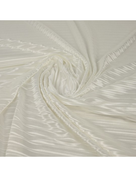 Tissu polyester plissé blanc