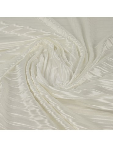 Tissu polyester plissé blanc
