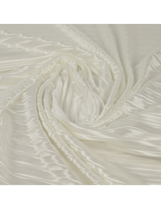 Tissu polyester plissé blanc