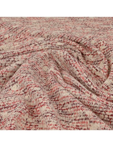 Tissu jersey bordeaux/crème