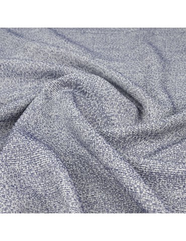 Toile d'habillement coton et viscose blanc/bleu