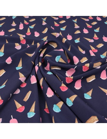 Tissu polyester cornet de glace marine