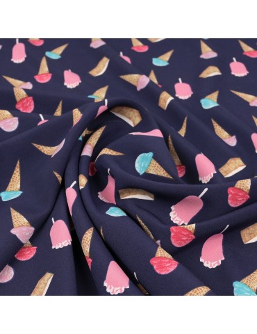 Tissu polyester cornet de glace marine