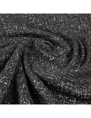 Tissu polyester imprimé noir/blanc