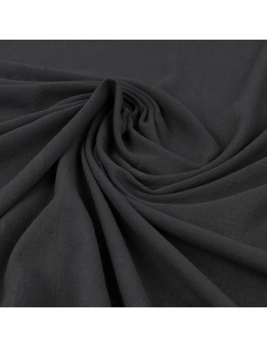 Tissu voile de coton plissé noir