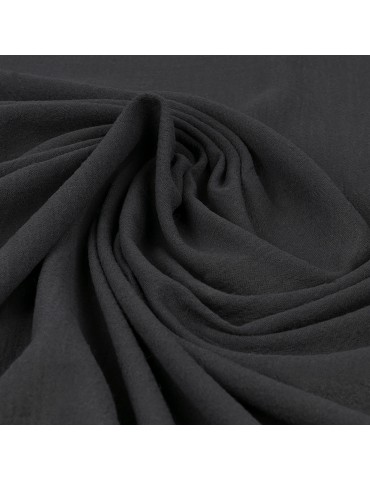 Tissu voile de coton plissé noir