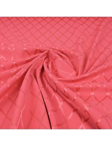 Tissu polyester losange corail