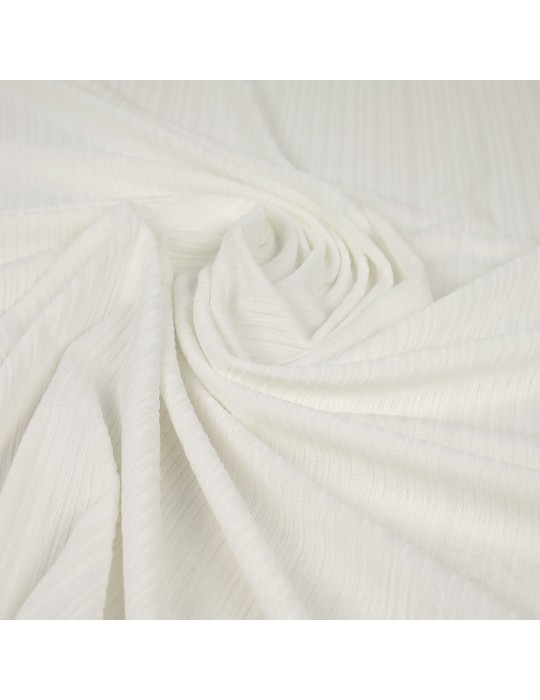 Tissu jersey côtelé blanc