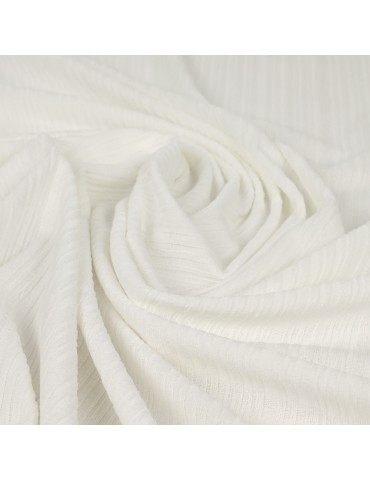 Tissu jersey côtelé blanc