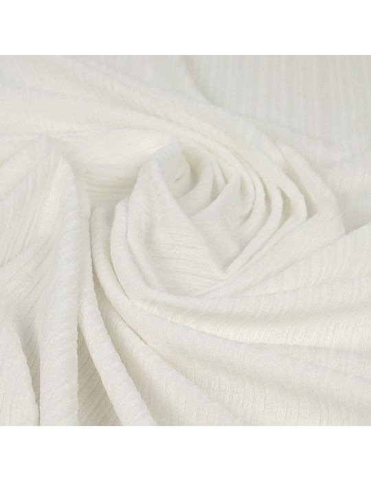 Tissu jersey côtelé blanc