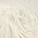 Tissu polyester rayure écru/argenté Tissu polyester rayure écru/argenté