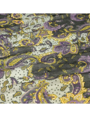 Coupon jersey transparent noir/violet 300 x 140 cm