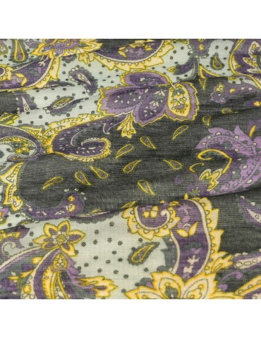 Coupon jersey transparent noir/violet 300 x 140 cm