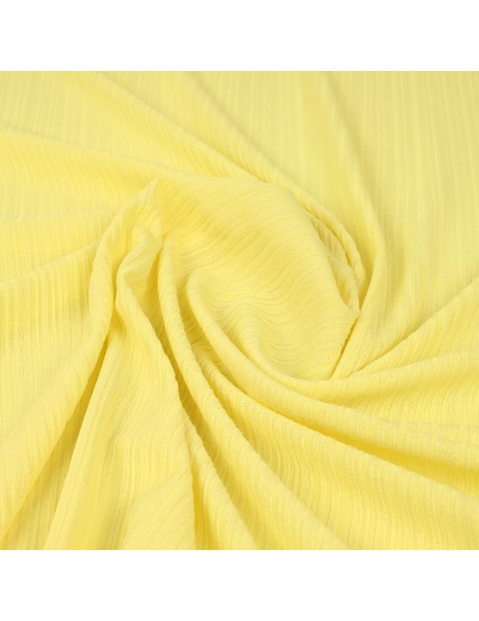 Tissu jersey côtelé jaune poussin