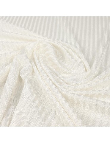 Tissu jersey côtelé brillant écru