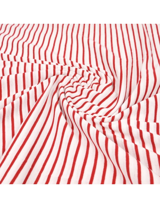 Coupon jersey tubulaire rayures rouges 300 x 165 cm