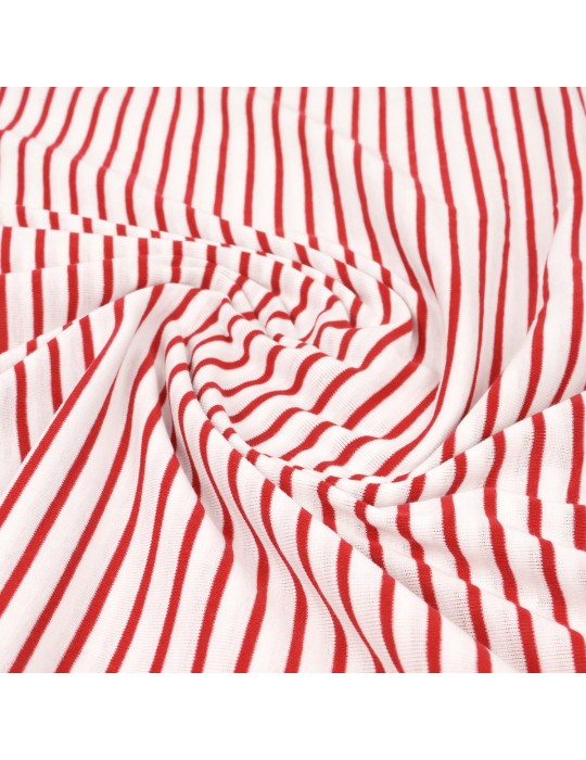 Coupon jersey tubulaire rayures rouges 300 x 165 cm