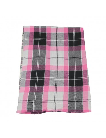 Coupon 100 % coton carreaux rose/noir