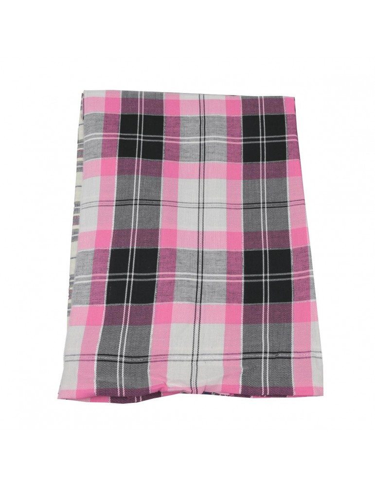 Coupon 100 % coton carreaux rose/noir Coupon 100 % coton carreaux rose/noir