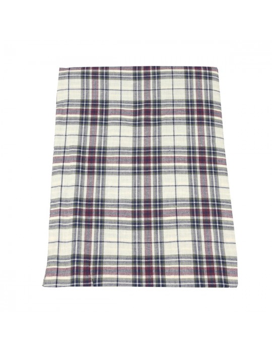 Coupon 100 % coton quadrillage blanc/violet