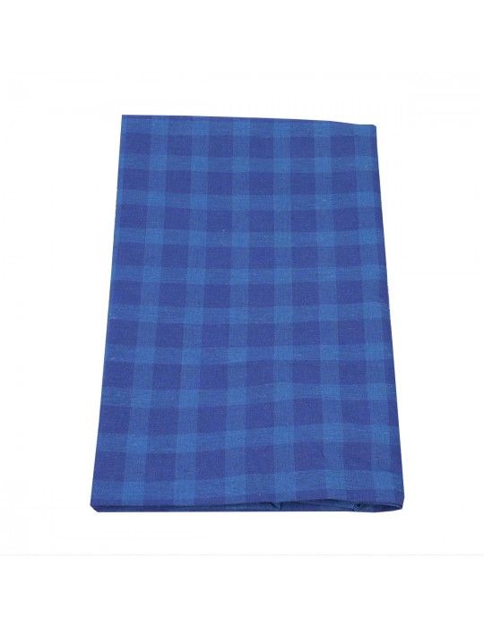 Coupon 100 % coton carreaux bleu