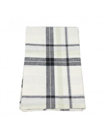 Coupon 100 % coton quadrillage blanc/gris