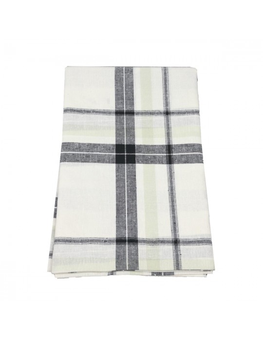 Coupon 100 % coton quadrillage blanc/gris