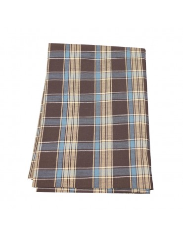 Coupon 100 % coton carreaux marron/beige