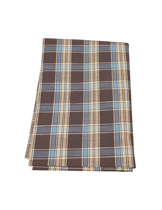Coupon 100 % coton carreaux marron/beige
