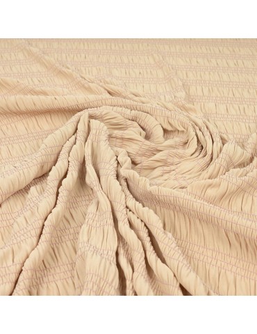 Tissu jersey uni smocké sable