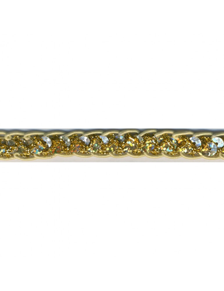 Galon paillettes lurex 12 mm doré Galon paillettes lurex 12 mm doré