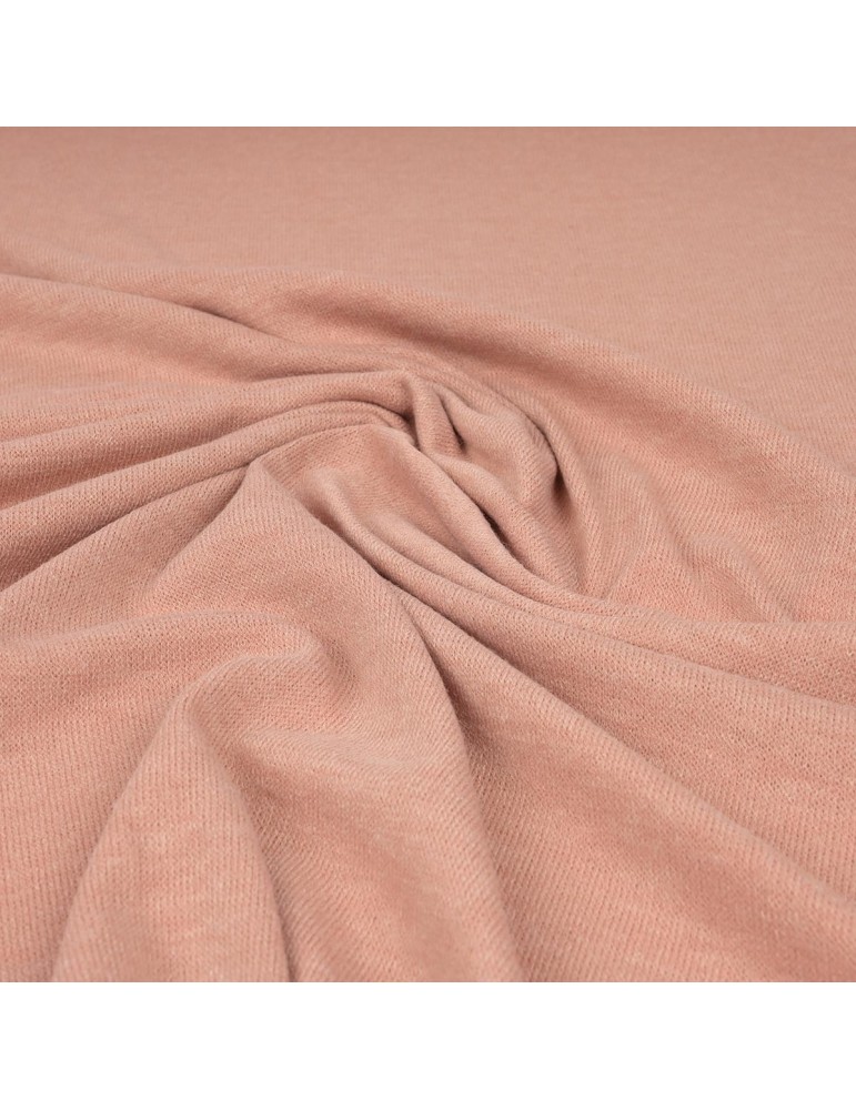 Tissu jersey uni rose poudre