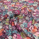 Tissu polyester imprimé floral multicolore Tissu polyester imprimé floral multicolore
