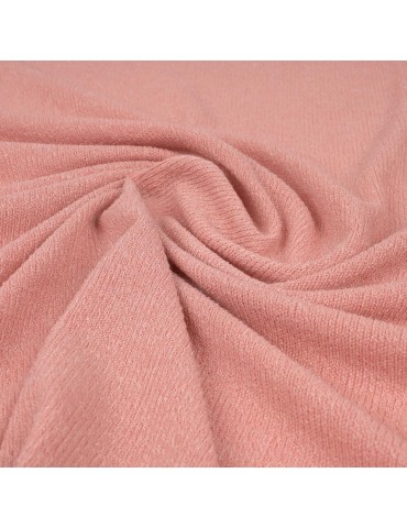 Tissu jersey côtelé uni rose