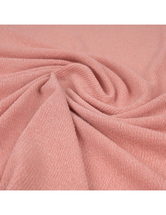 Tissu jersey côtelé uni rose